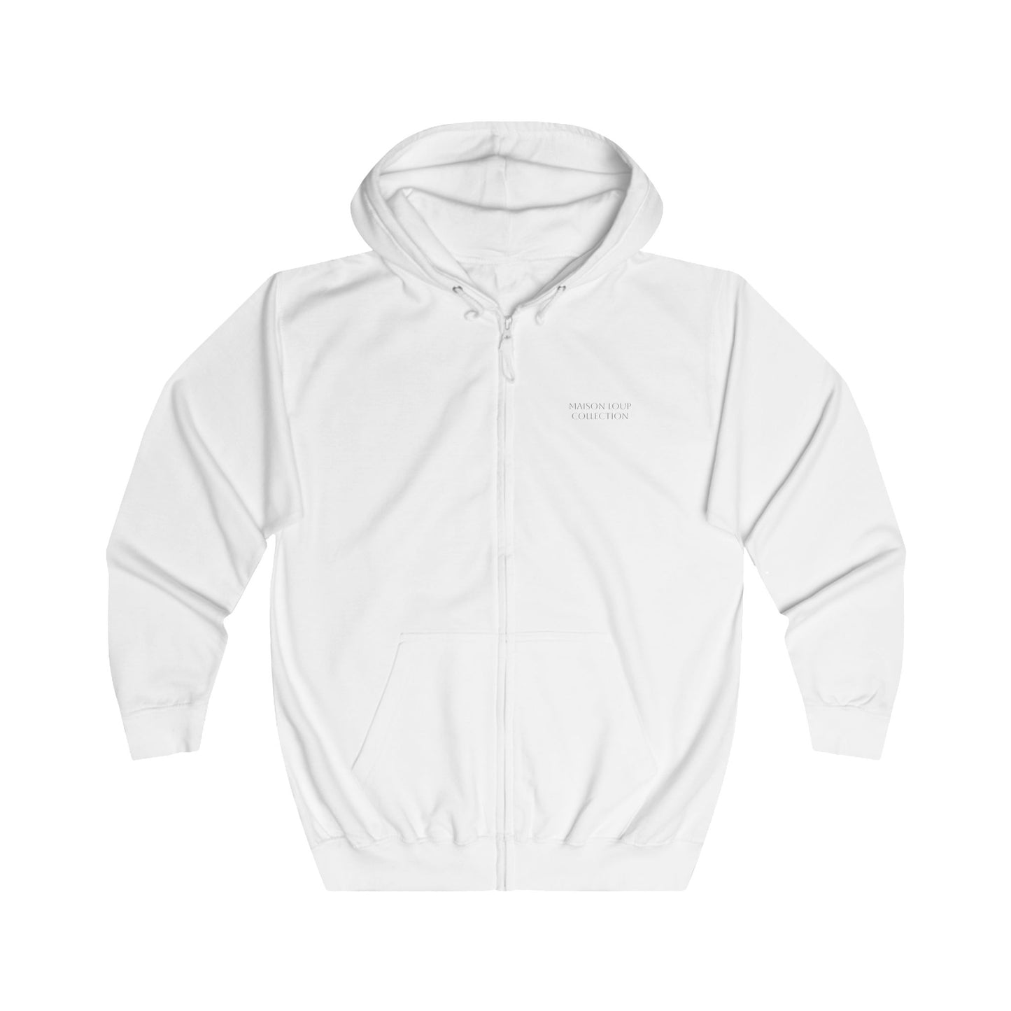 Zip Hoodie with Black Logo