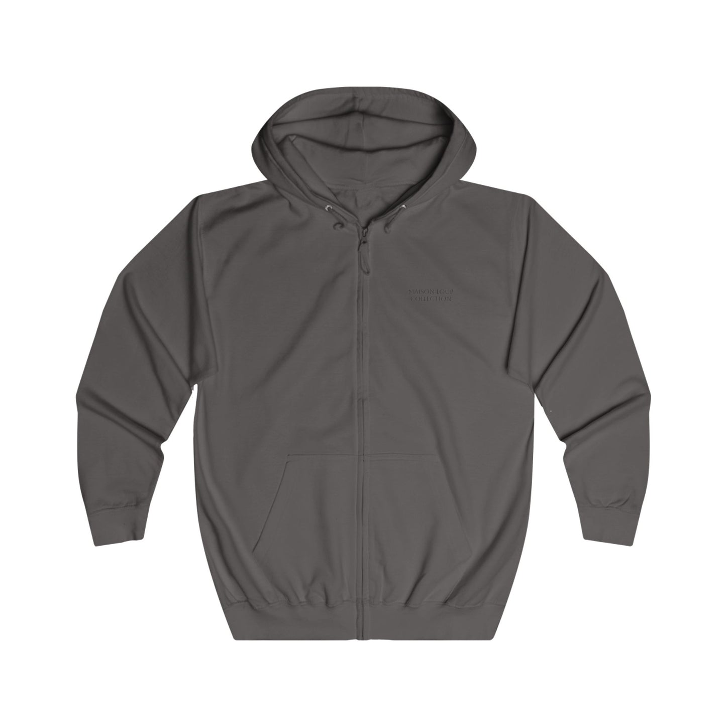 Zip Hoodie with Black Logo